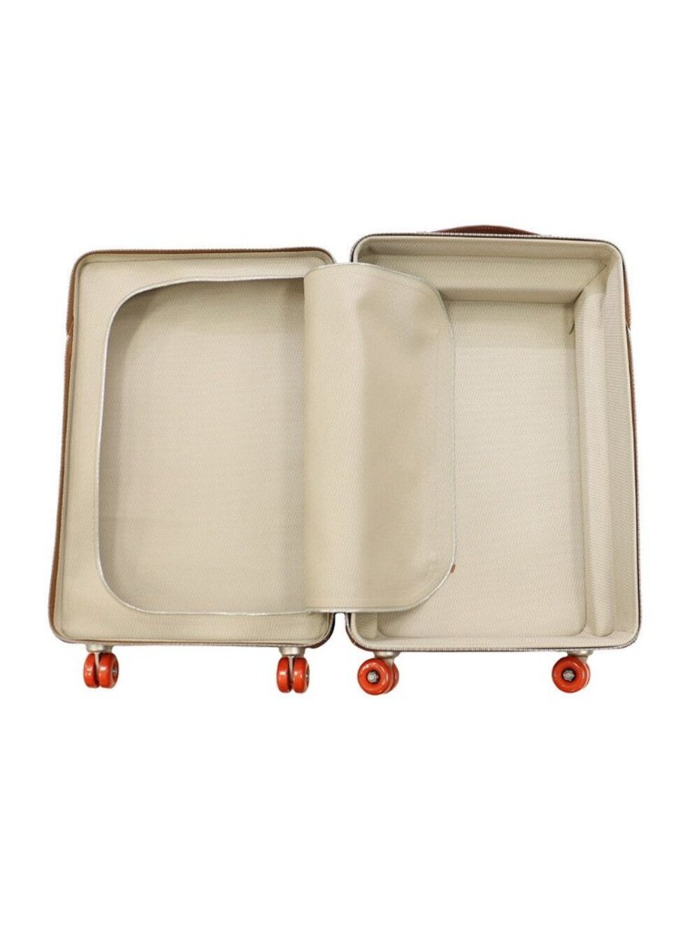 Hermes Carry Case Low Ring Mobility Suitcase Gold Silver Toile Ash Taurillon - Picture 5 of 10
